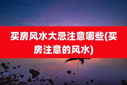 买房风水大忌注意哪些(买房注意的风水)