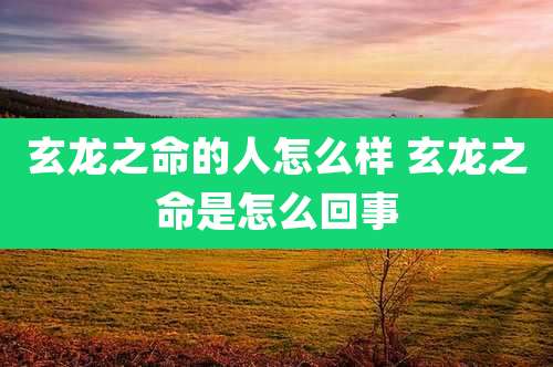 玄龙之命的人怎么样 玄龙之命是怎么回事