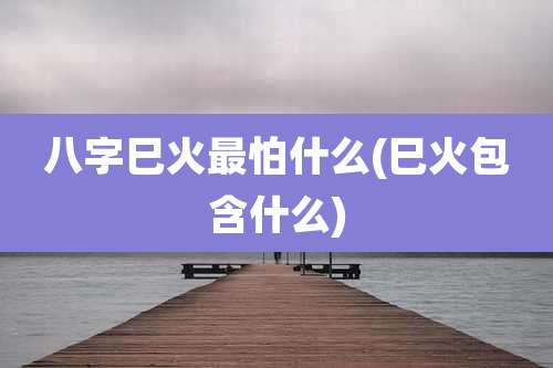 八字巳火最怕什么(巳火包含什么)