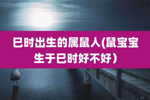 巳时出生的属鼠人(鼠宝宝生于巳时好不好）