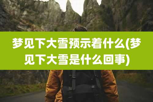 梦见下大雪预示着什么(梦见下大雪是什么回事)
