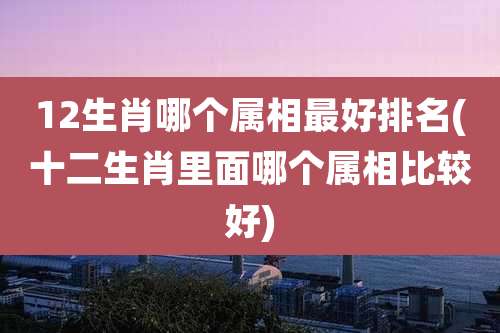 12生肖哪个属相最好排名(十二生肖里面哪个属相比较好)