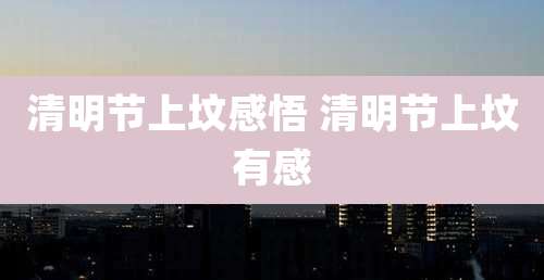 清明节上坟感悟 清明节上坟有感