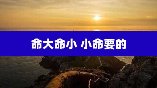 命大命小 小命要的