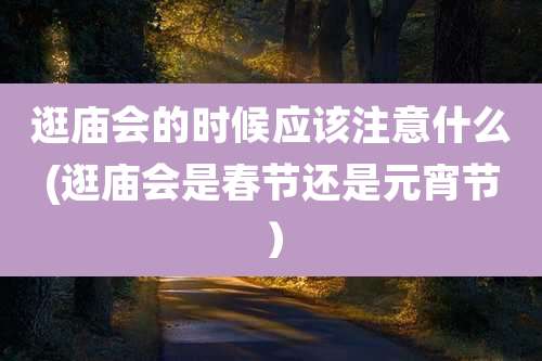逛庙会的时候应该注意什么(逛庙会是春节还是元宵节)