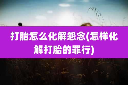 打胎怎么化解怨念(怎样化解打胎的罪行)