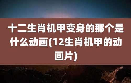 十二生肖机甲变身的那个是什么动画(12生肖机甲的动画片)