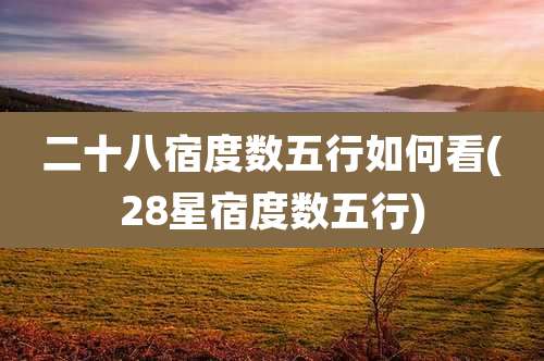 二十八宿度数五行如何看(28星宿度数五行)