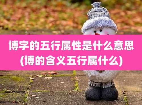 博字的五行属性是什么意思(博的含义五行属什么)