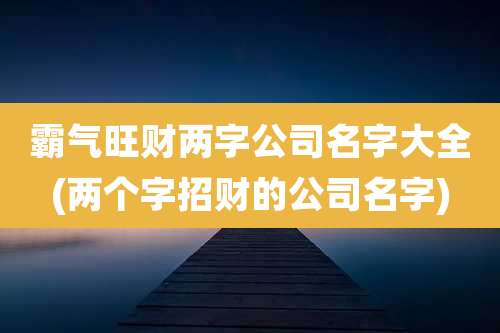 霸气旺财两字公司名字大全(两个字招财的公司名字)