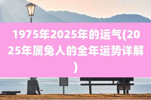 1975年2025年的运气(2025年属兔人的全年运势详解)