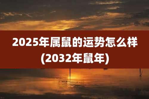 2025年属鼠的运势怎么样(2032年鼠年)