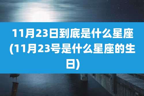 11月23日到底是什么星座(11月23号是什么星座的生日)