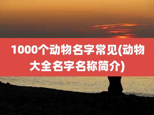 1000个动物名字常见(动物大全名字名称简介)