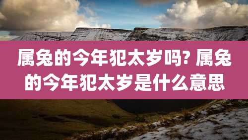 属兔的今年犯太岁吗? 属兔的今年犯太岁是什么意思