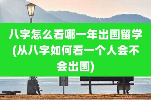 八字怎么看哪一年出国留学(从八字如何看一个人会不会出国)