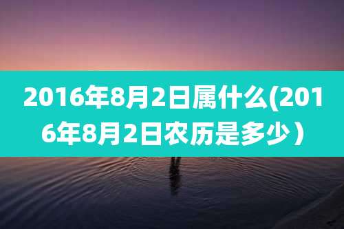 2016年8月2日属什么(2016年8月2日农历是多少）