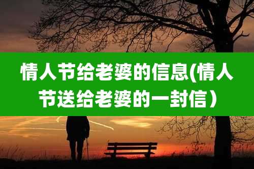 情人节给老婆的信息(情人节送给老婆的一封信)