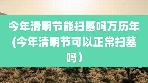 今年清明节能扫墓吗万历年(今年清明节可以正常扫墓吗)