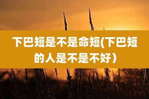 下巴短是不是命短(下巴短的人是不是不好)