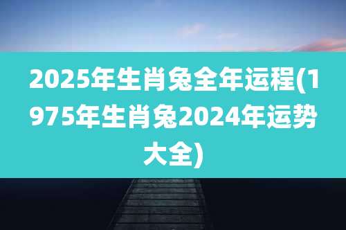 2025年生肖兔全年运程(1975年生肖兔2024年运势大全)