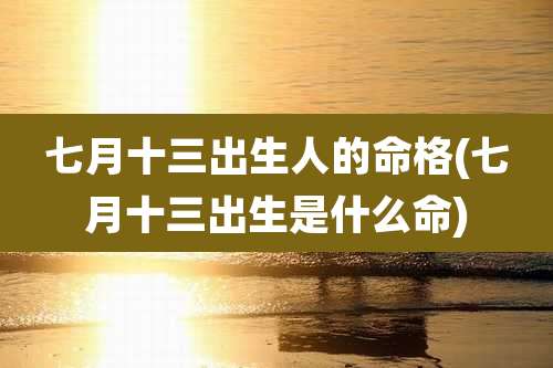 七月十三出生人的命格(七月十三出生是什么命)