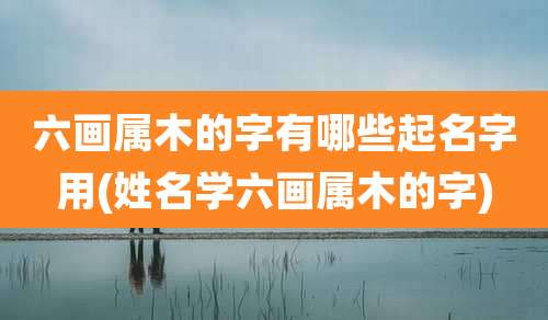 六画属木的字有哪些起名字用(姓名学六画属木的字)