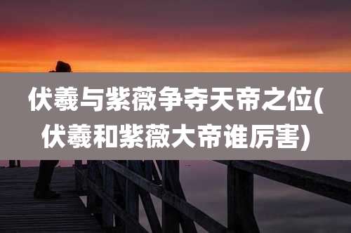 伏羲与紫薇争夺天帝之位(伏羲和紫薇大帝谁厉害)