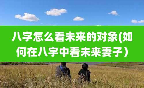 八字怎么看未来的对象(如何在八字中看未来妻子）
