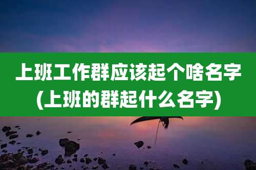 上班工作群应该起个啥名字(上班的群起什么名字)