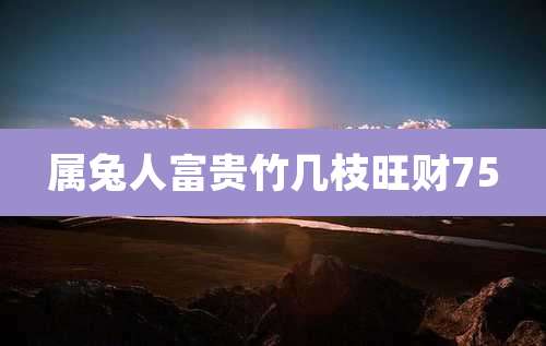 属兔人富贵竹几枝旺财75