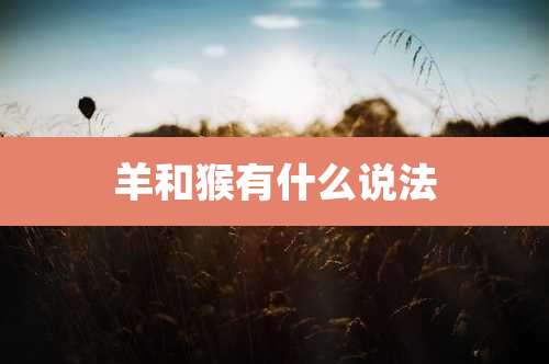 羊和猴有什么说法