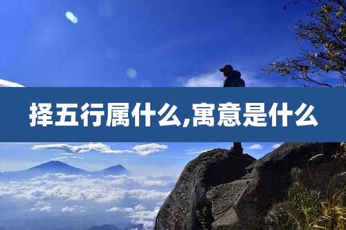 择五行属什么,寓意是什么