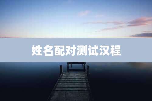 姓名配对测试汉程