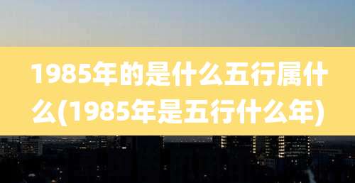 1985年的是什么五行属什么(1985年是五行什么年)
