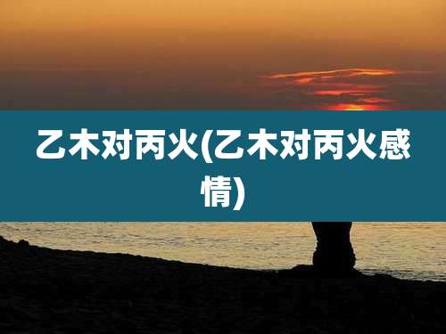 乙木对丙火(乙木对丙火感情)
