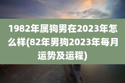 1982年属狗男在2023年怎么样(82年男狗2023年每月运势及运程)