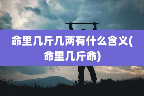 命里几斤几两有什么含义(命里几斤命)
