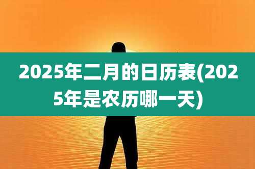 2025年二月的日历表(2025年是农历哪一天)