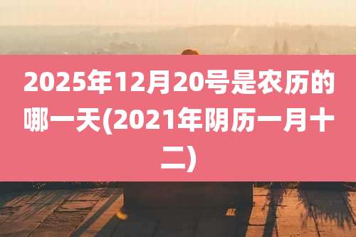 2025年12月20号是农历的哪一天(2021年阴历一月十二)