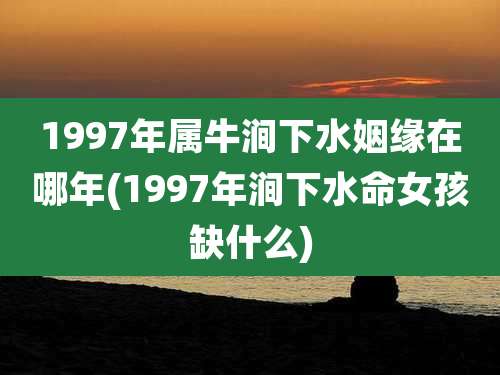 1997年属牛涧下水姻缘在哪年(1997年涧下水命女孩缺什么)