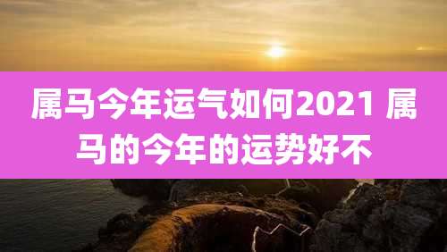 属马今年运气如何2021 属马的今年的运势好不
