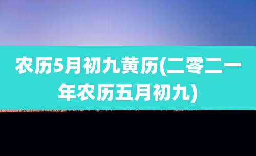 农历5月初九黄历(二零二一年农历五月初九)