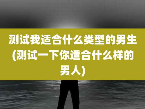 测试我适合什么类型的男生(测试一下你适合什么样的男人)