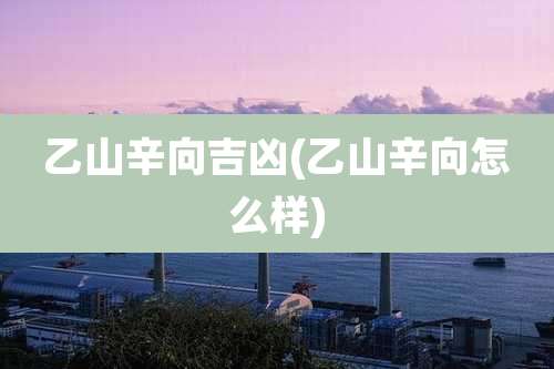 乙山辛向吉凶(乙山辛向怎么样)