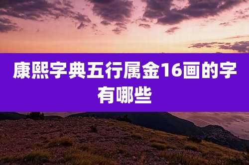 康熙字典五行属金16画的字有哪些