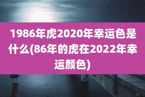 1986年虎2020年幸运色是什么(86年的虎在2022年幸运颜色)