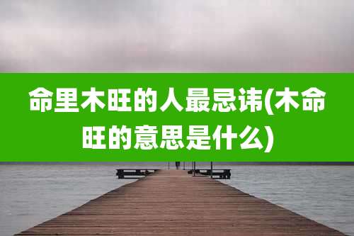 命里木旺的人最忌讳(木命旺的意思是什么)