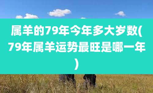 属羊的79年今年多大岁数(79年属羊运势最旺是哪一年)