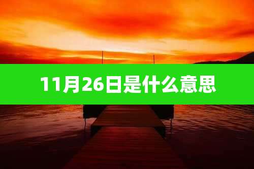 11月26日是什么意思